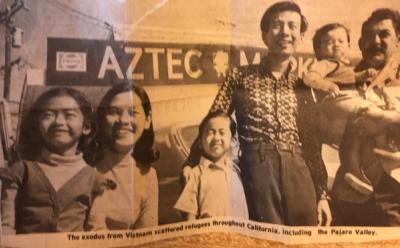 A photo from a newspaper of my family in Watsonville, California during the summer of 1975.