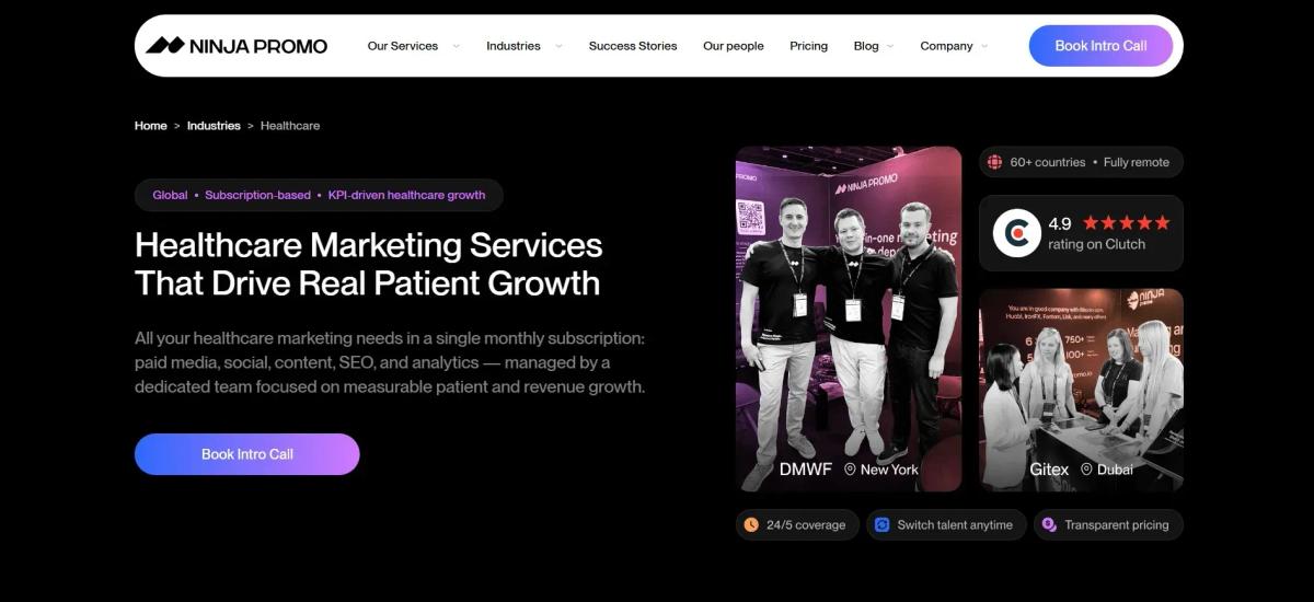 Ninja Promo runs full-funnel healthcare campaigns across core channels.