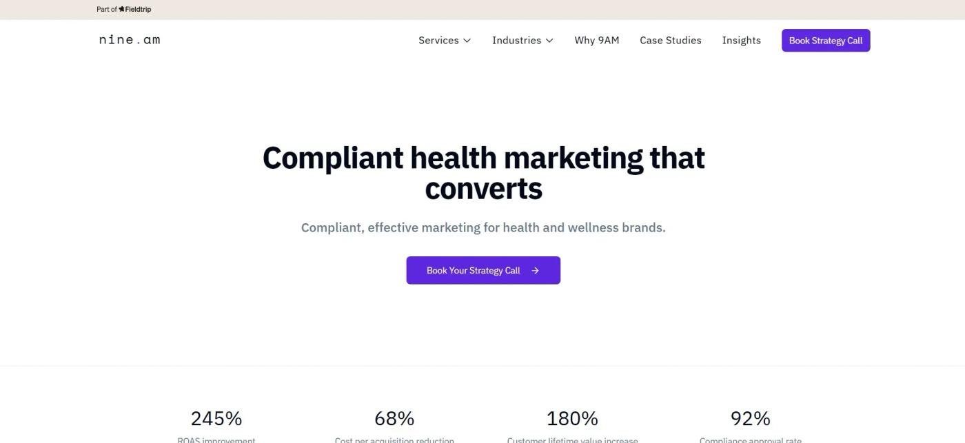 9AM helps consumer health brands scale compliant paid acquisition.