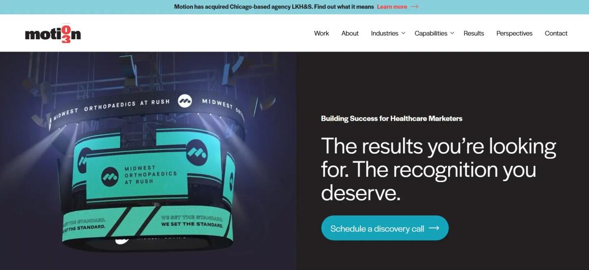 The Motion Agency builds healthcare campaigns tied to patient growth.