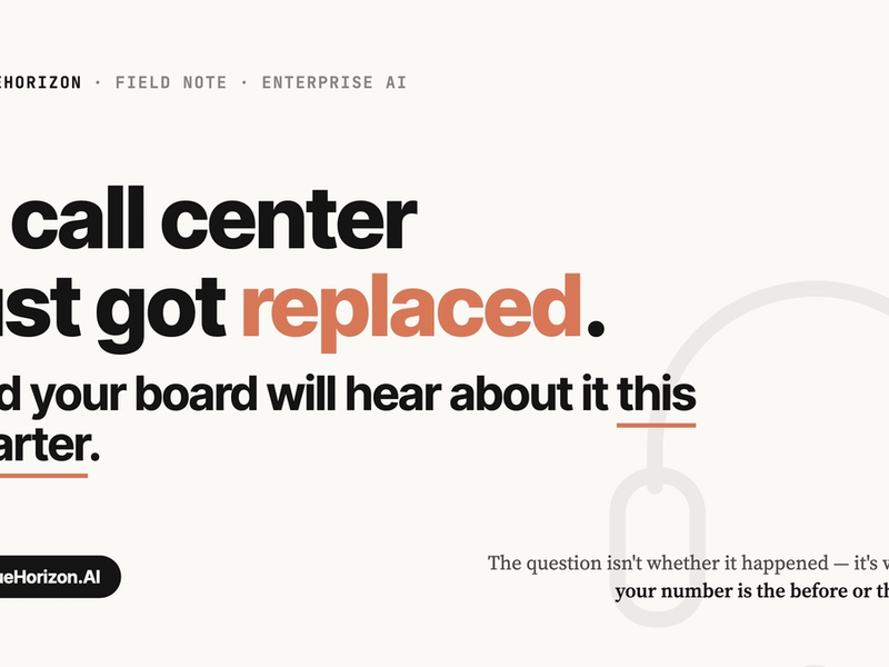 A Call Center Just Got Replaced — And Your Board Will Hear About It This Quarter