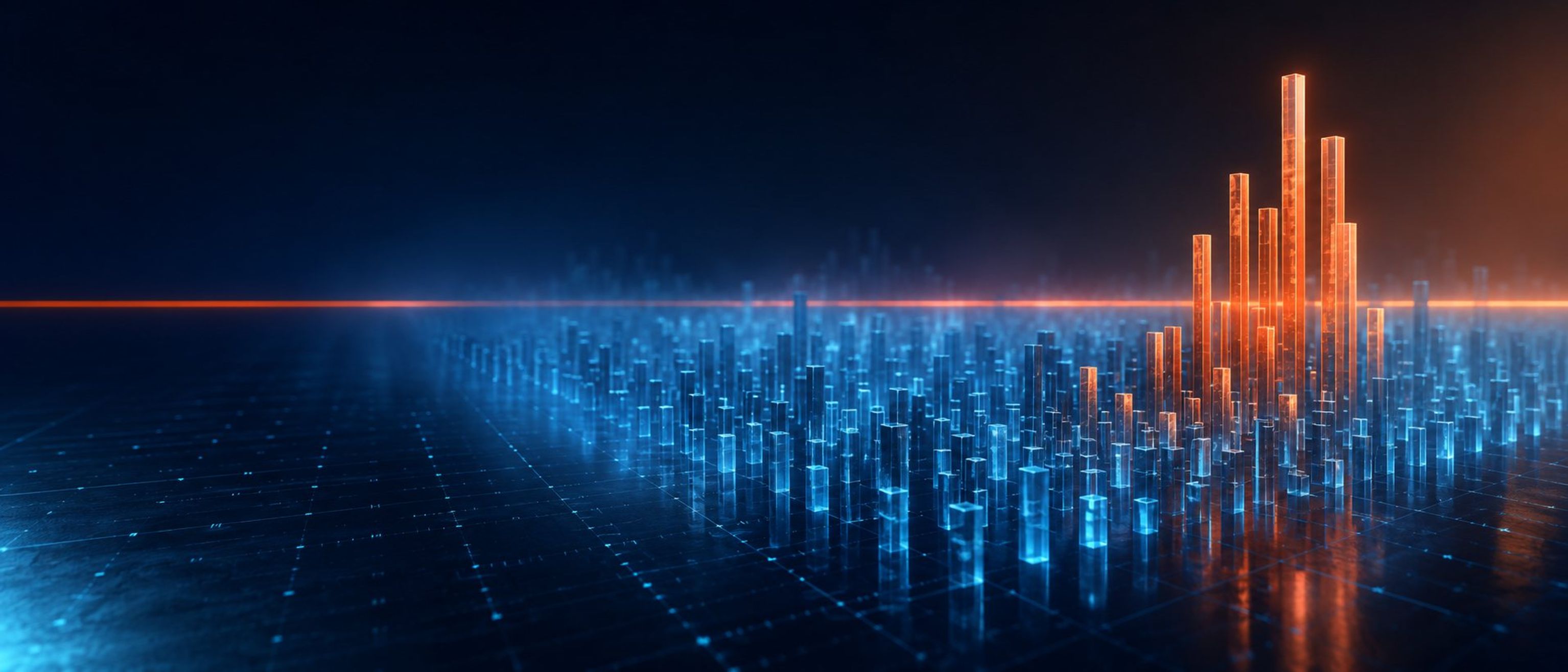Stylised industry benchmarking pattern on dark navy backdrop