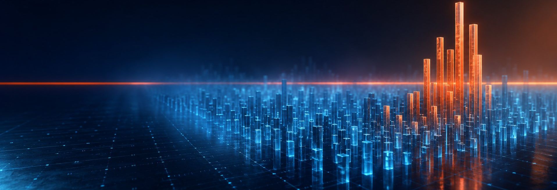 Stylised industry benchmarking pattern on dark navy backdrop