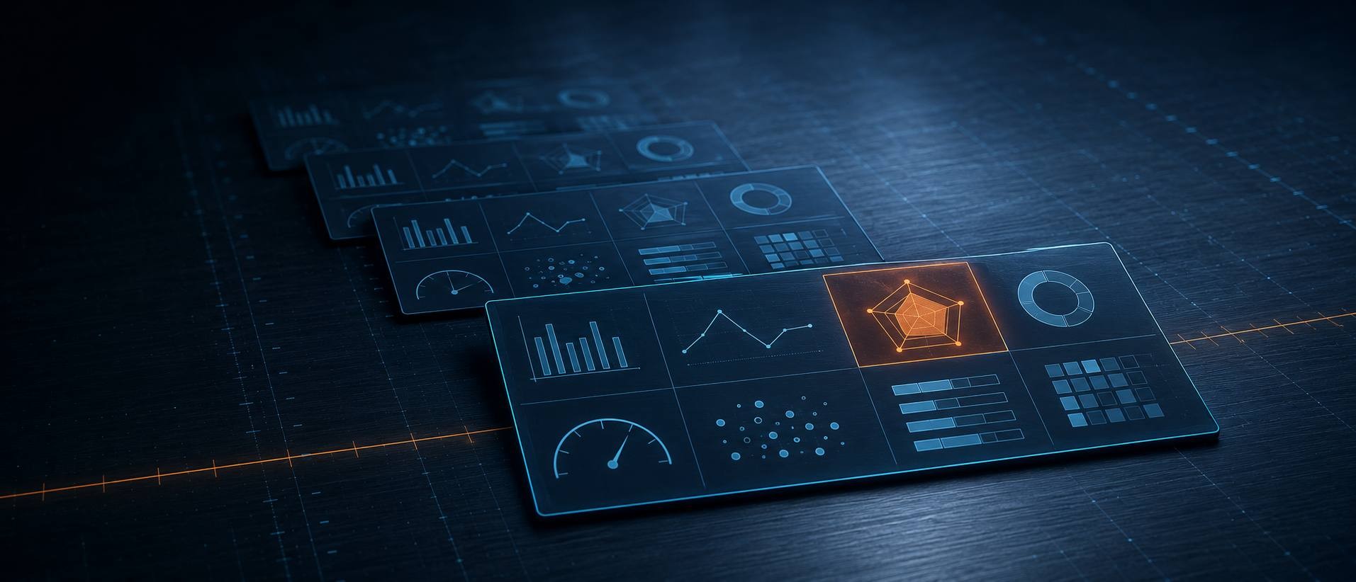 Payment networks dashboard with charts and a highlighted radar comparison