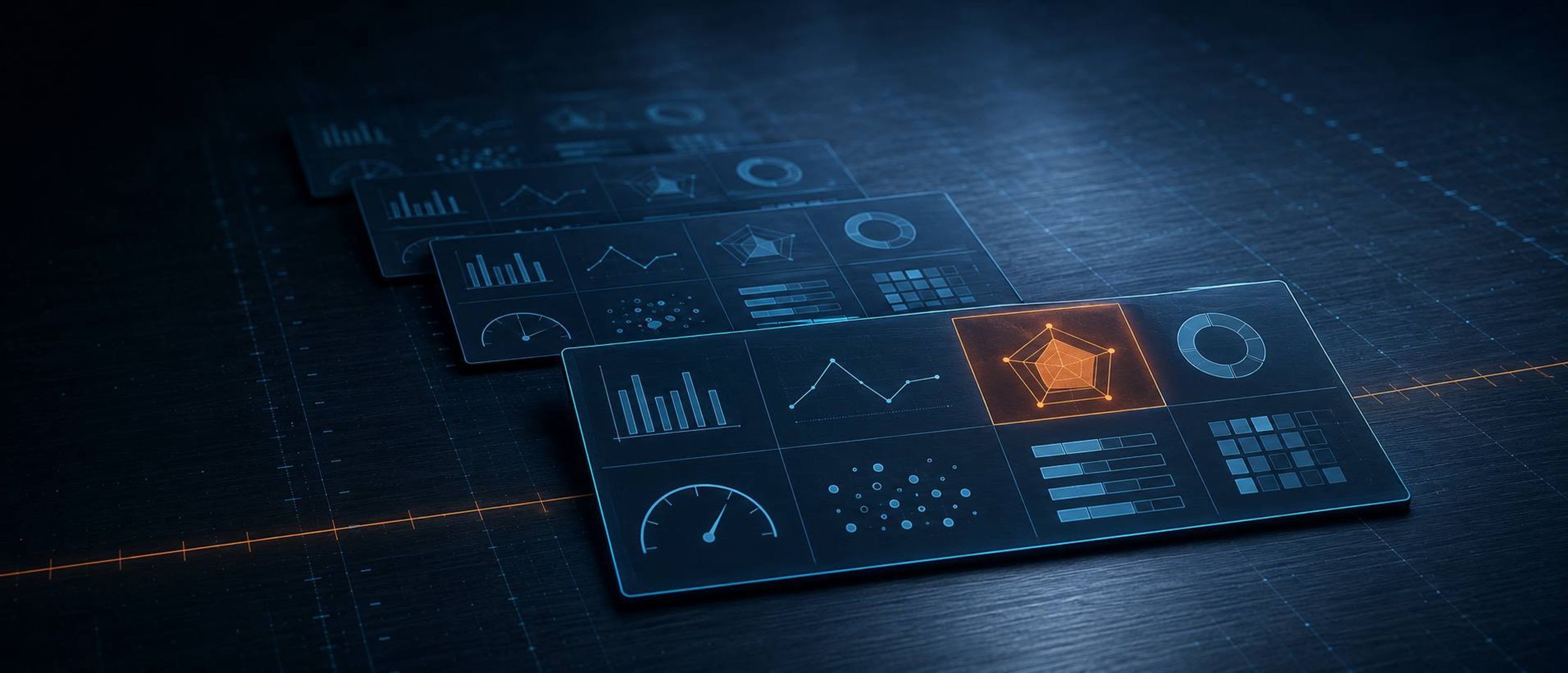 Payment networks dashboard with charts and a highlighted radar comparison