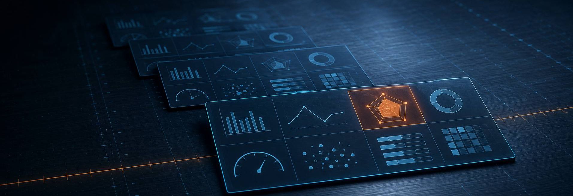 Payment networks dashboard with charts and a highlighted radar comparison