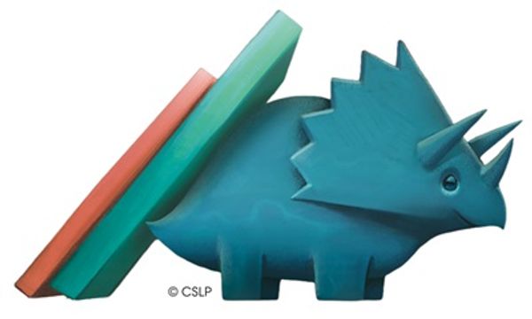 Blue Dino with Books