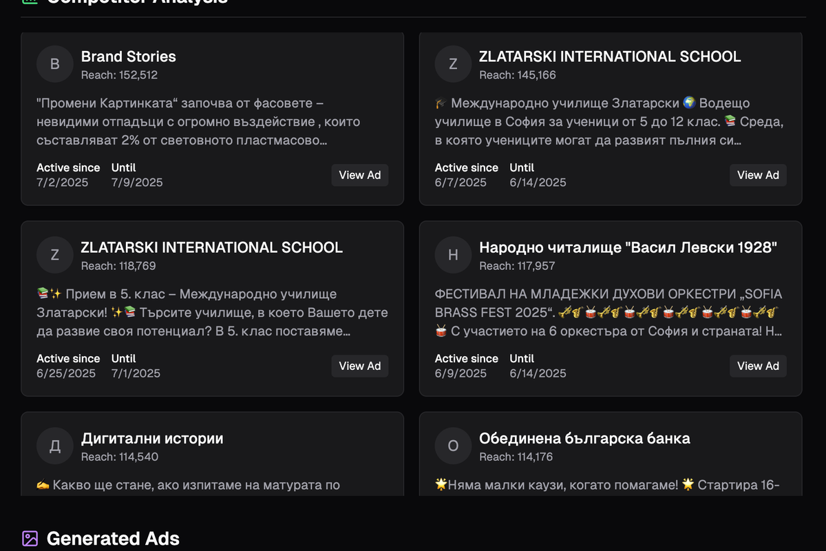 Meta campaign creator.