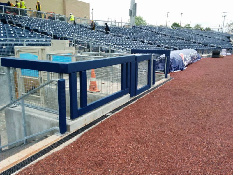 Electric gate at a baseball stadium.