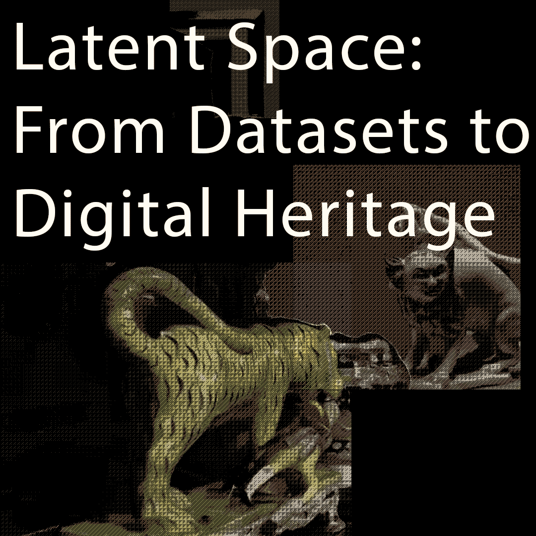 
An animated gif of 3D scans of objects from the MET. Text reads "Latent Space: From Datasets to Digital Heritage.