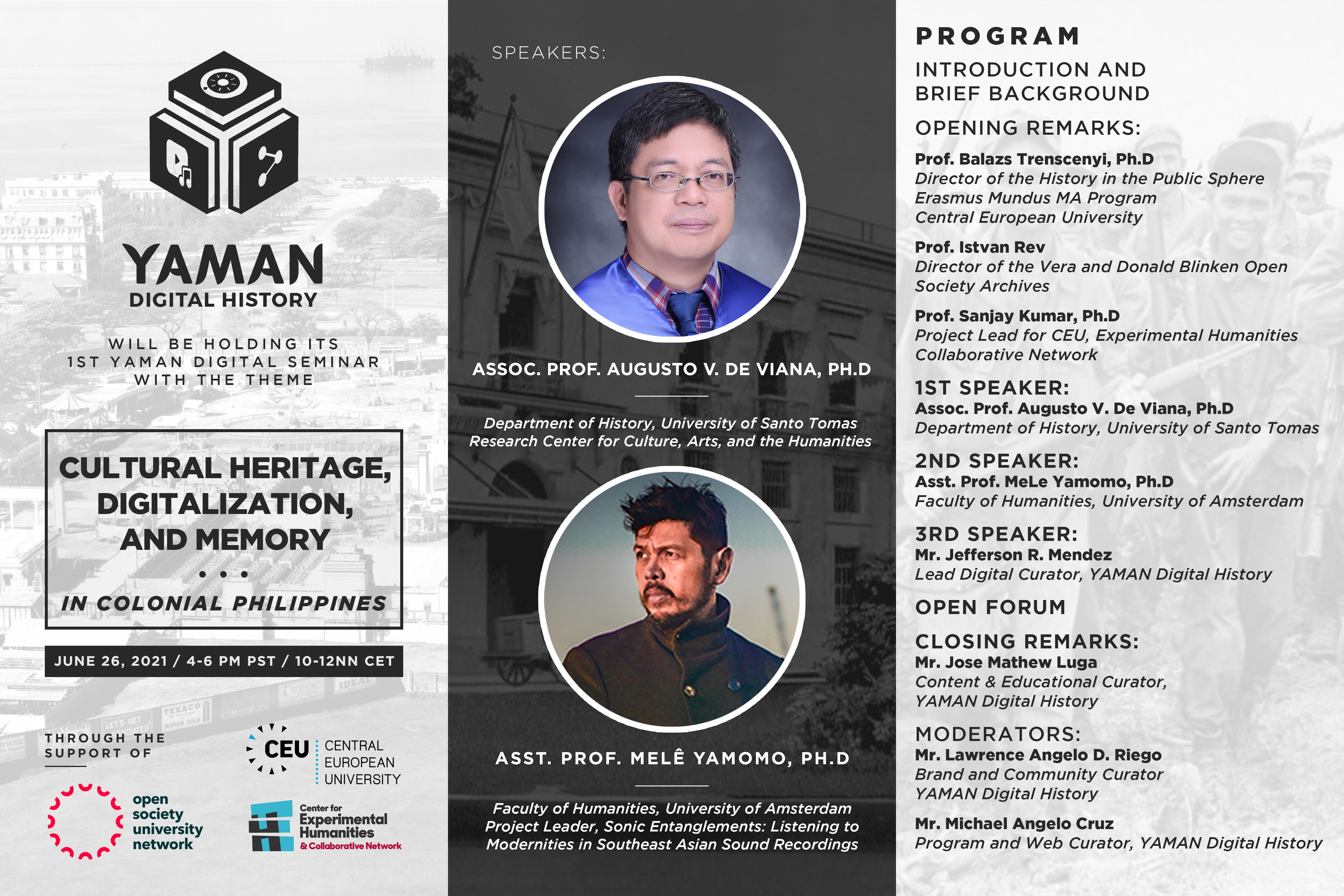 YAMAN Digital History 1st Digital Seminar Poster with Program