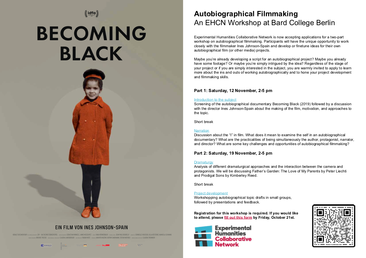 Becoming Black poster and workshop schedule
