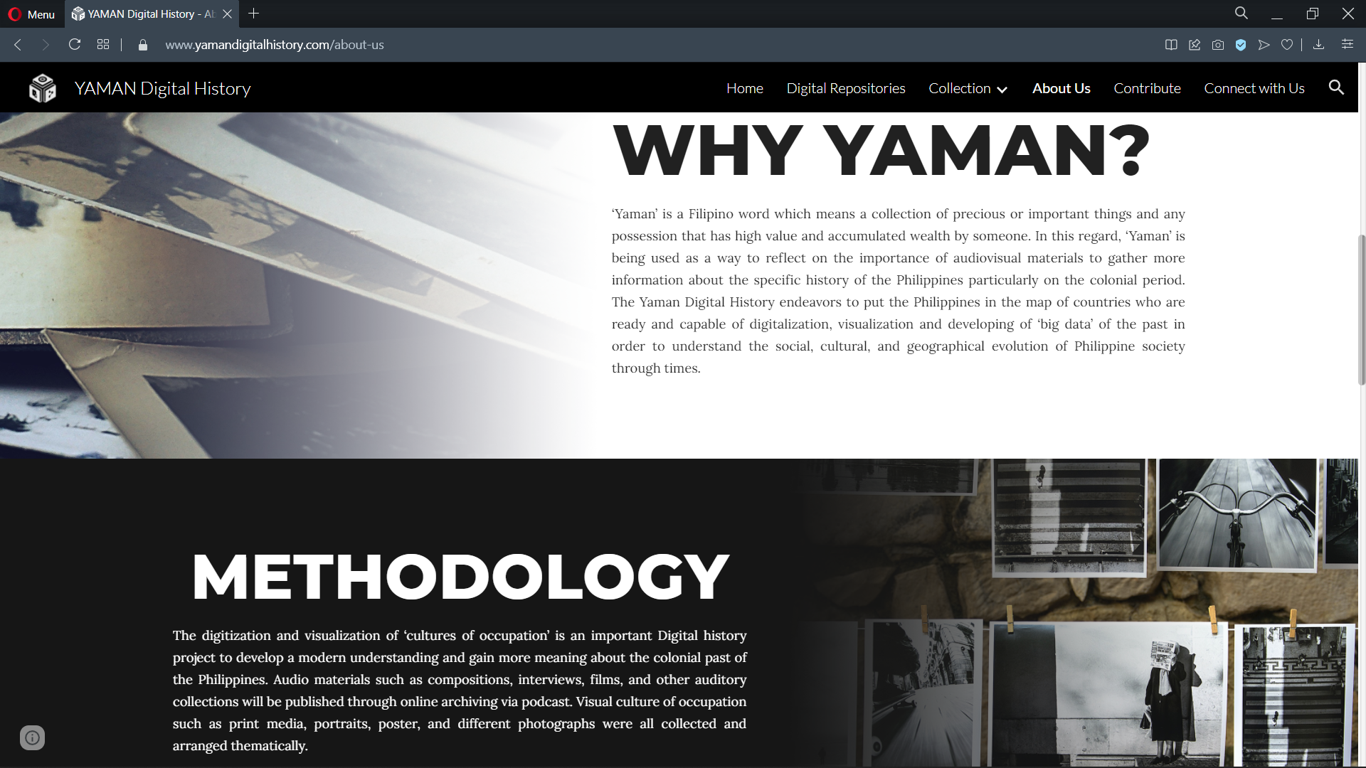 Screenshot from the YAMAN website. Title text reads: Why YAMAN? and Methodology