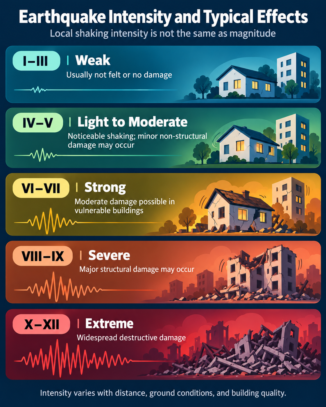 Earthquake Intensity and Typical Effects