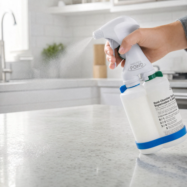 Swapping an empty cartridge for a refill instead of buying a new bottle.