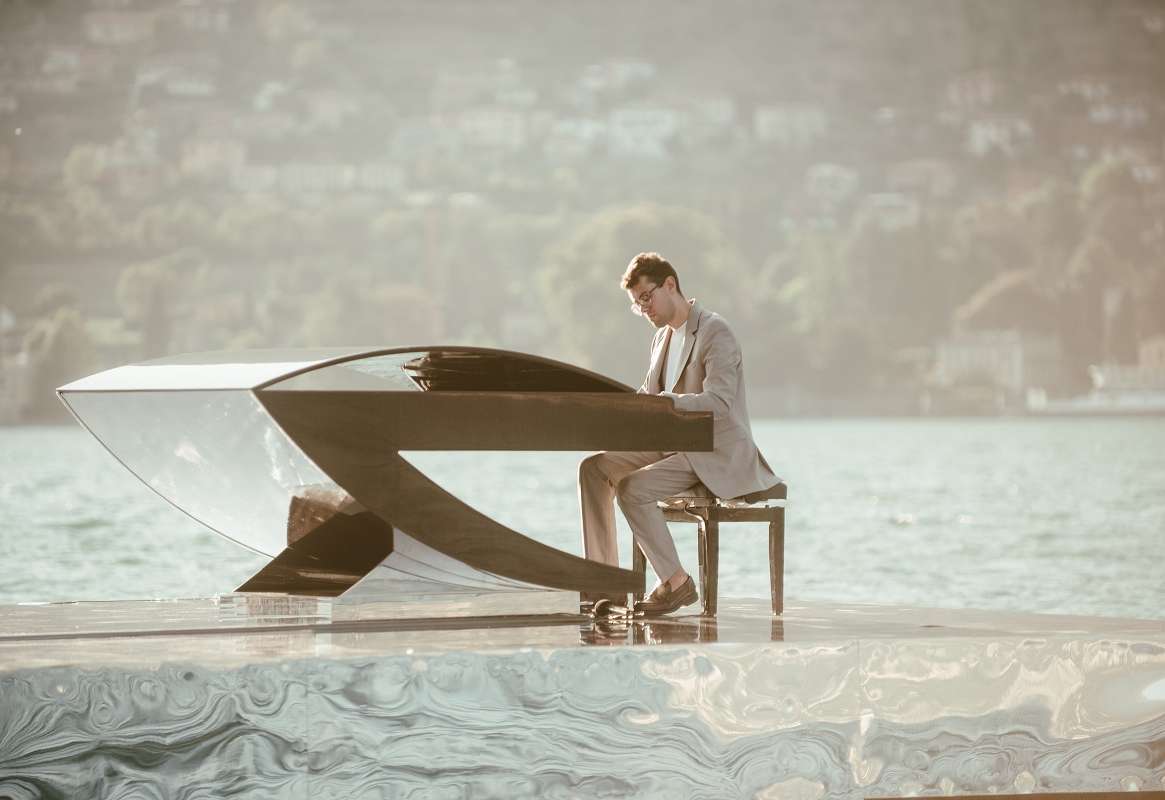 Alessandro Martire performs during an event in Como