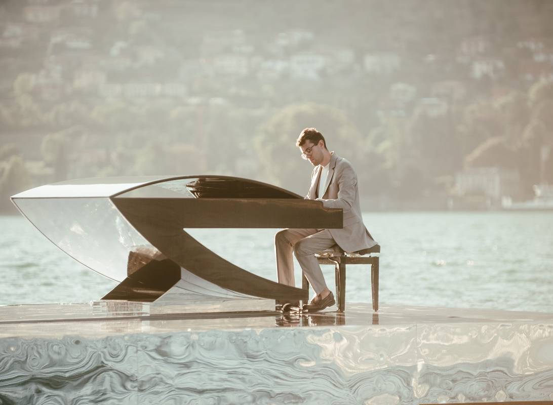 Alessandro Martire performs during an event in Como