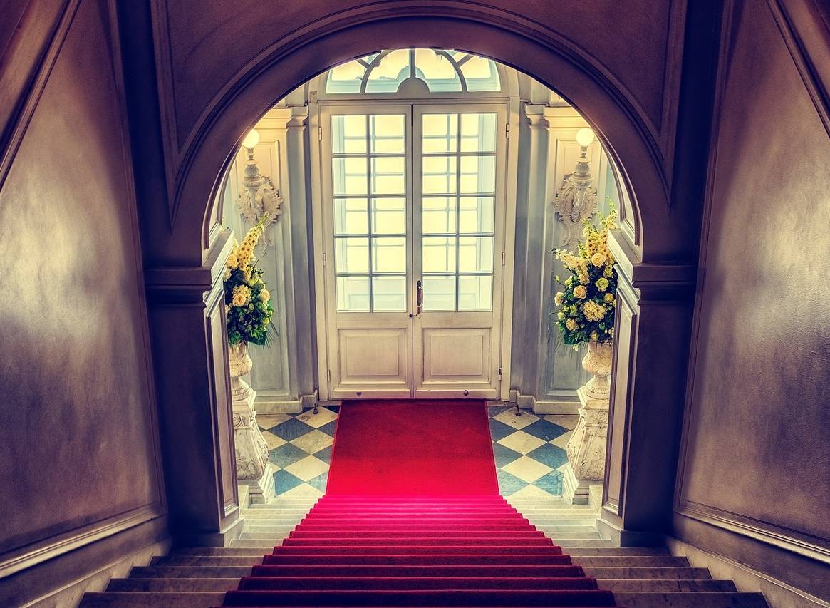 the staircase of a Lake Como villa