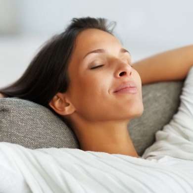 Woman enjoying cool air