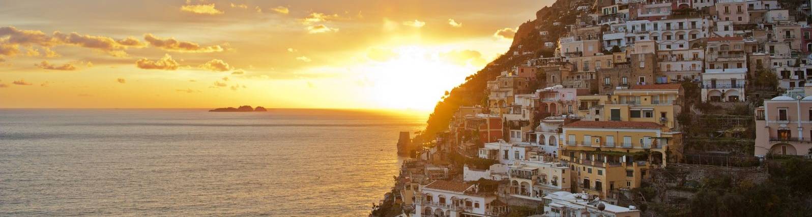 Beautiful view of Amalfi Coast's houses