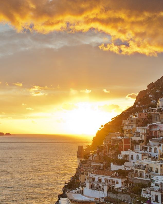 Beautiful view of Amalfi Coast's houses