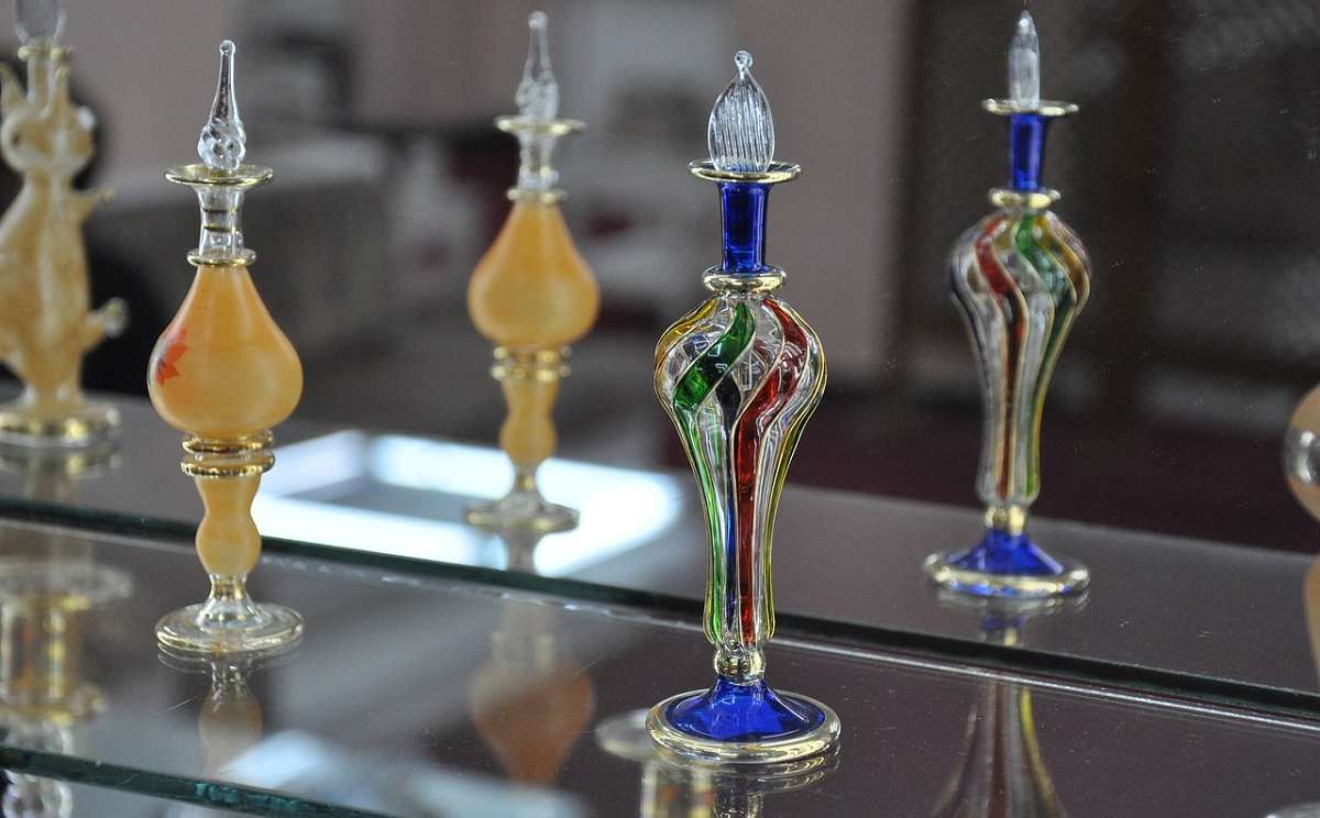Example of collecting blown glass bottles