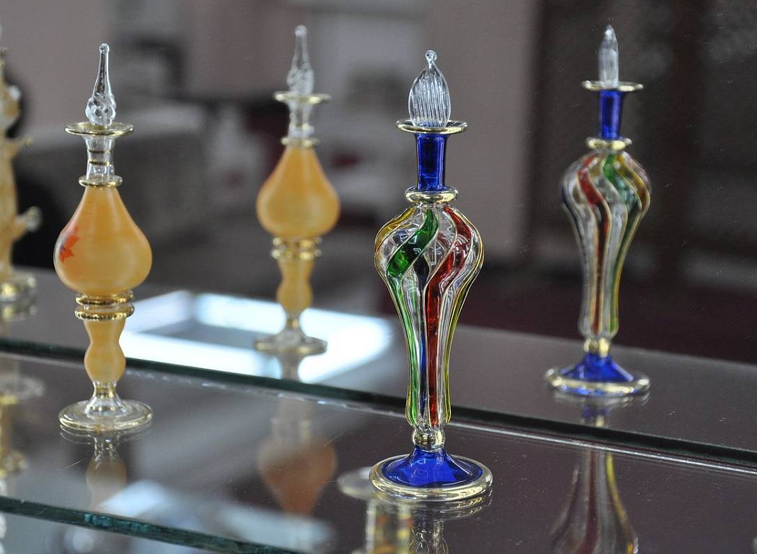 Example of collecting blown glass bottles