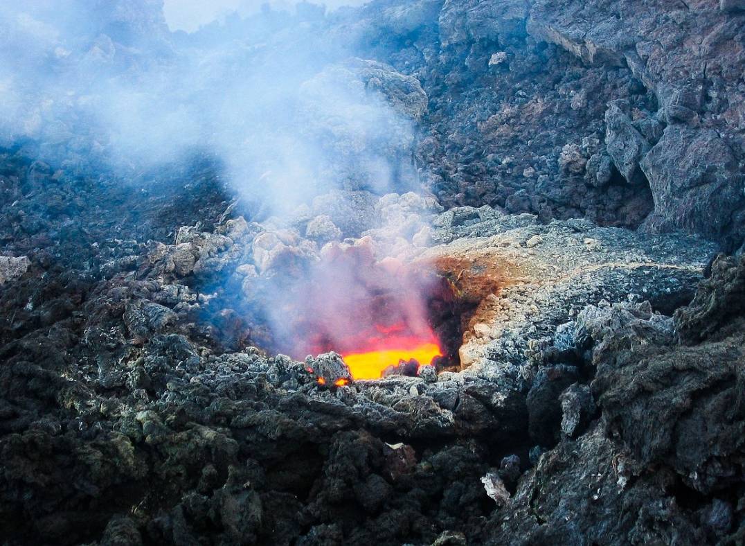 An eruption of Mount Etna, the volcano that dominates Catania.