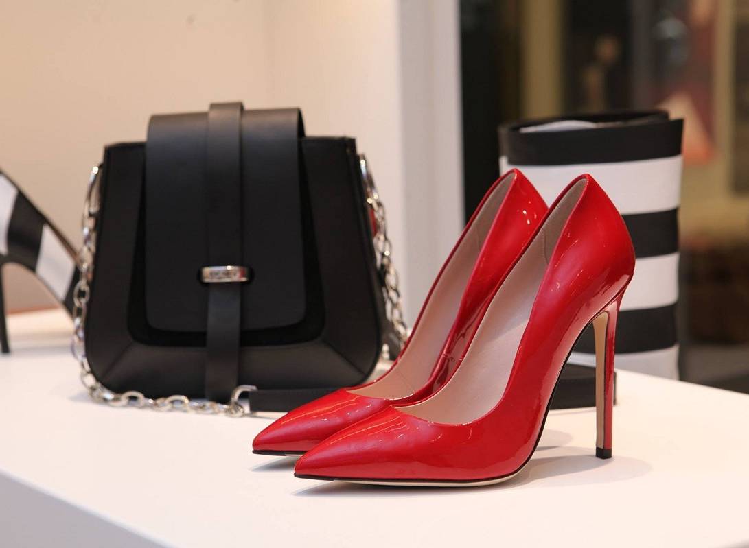 A pair of shoes in a luxury store in Como