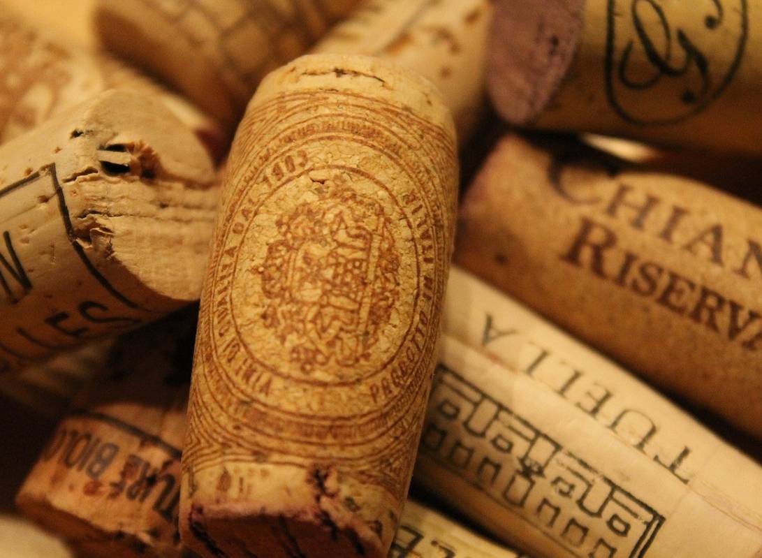Cork stopper of a Chianti wine, a prestigious Tuscan wine