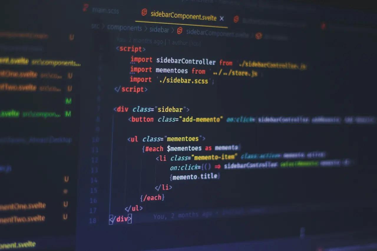 A screen containing HTML code