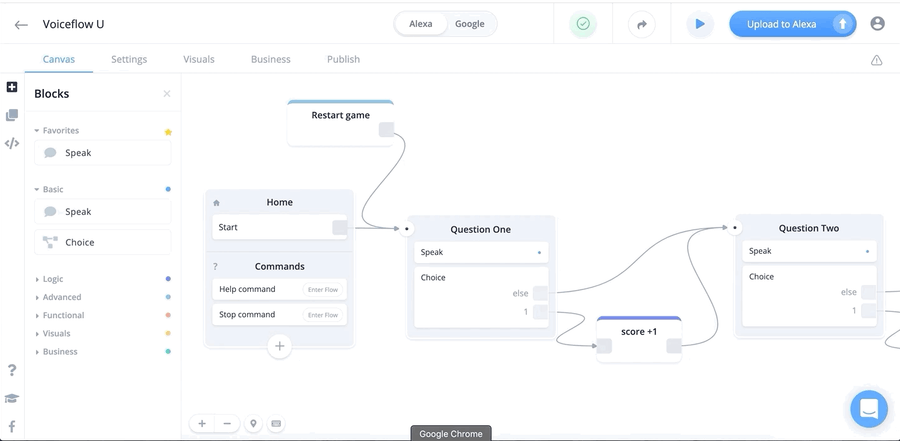 Voiceflow enables users to create and publish voice apps without coding