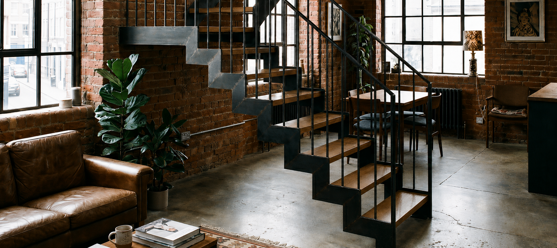 Zigzag staircase in a contemporary London property