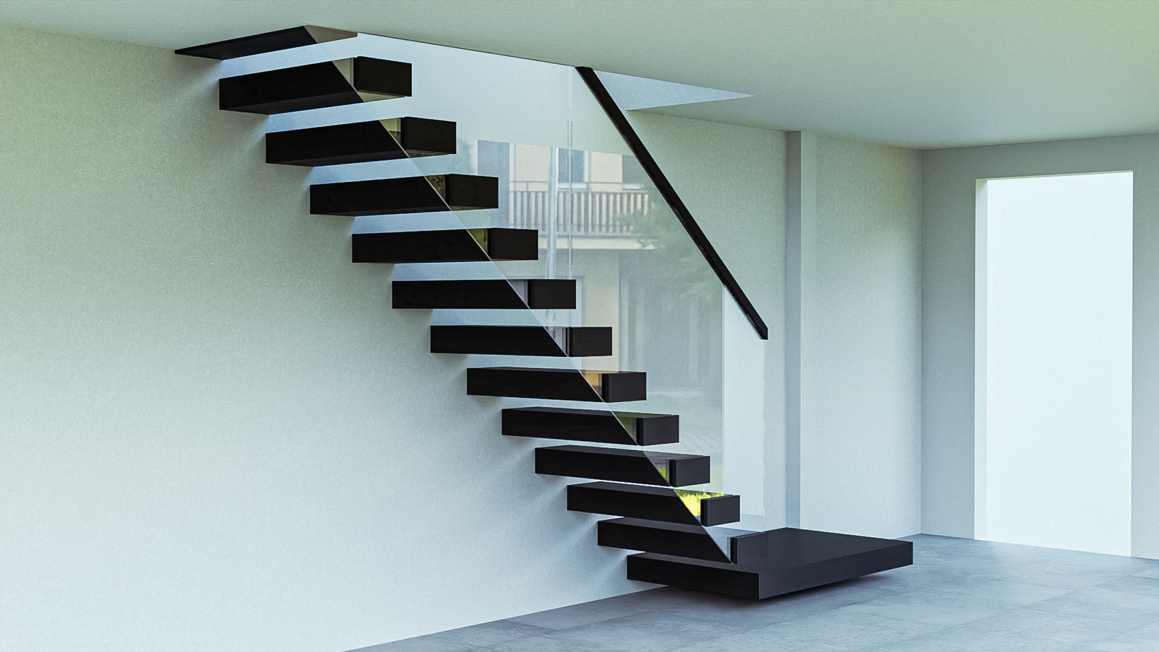 The Cantilevered Horizon, a bespoke floating staircase in a London private residence