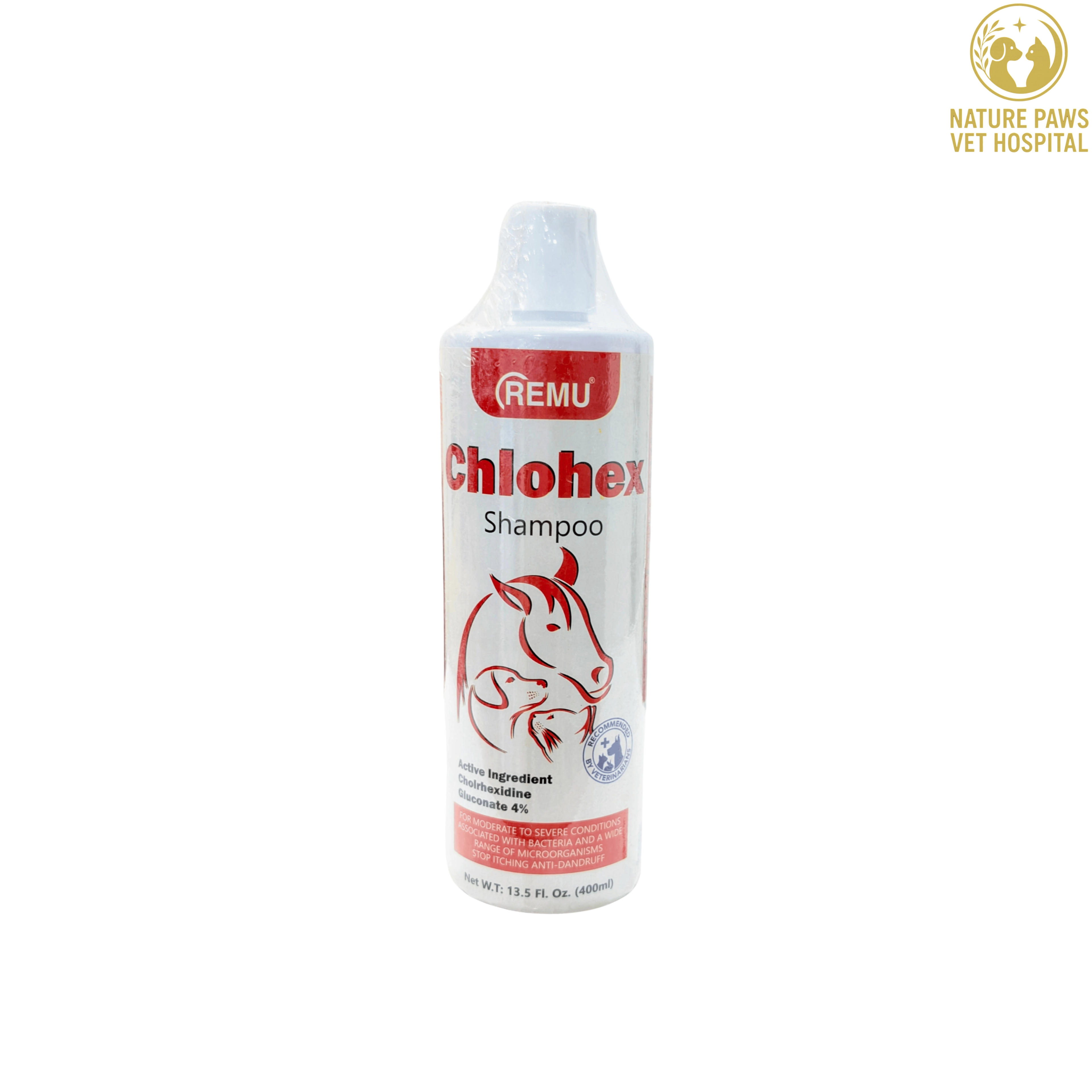 Chlohex Shampoo For Cats & Dogs - 400ml - Image 1
