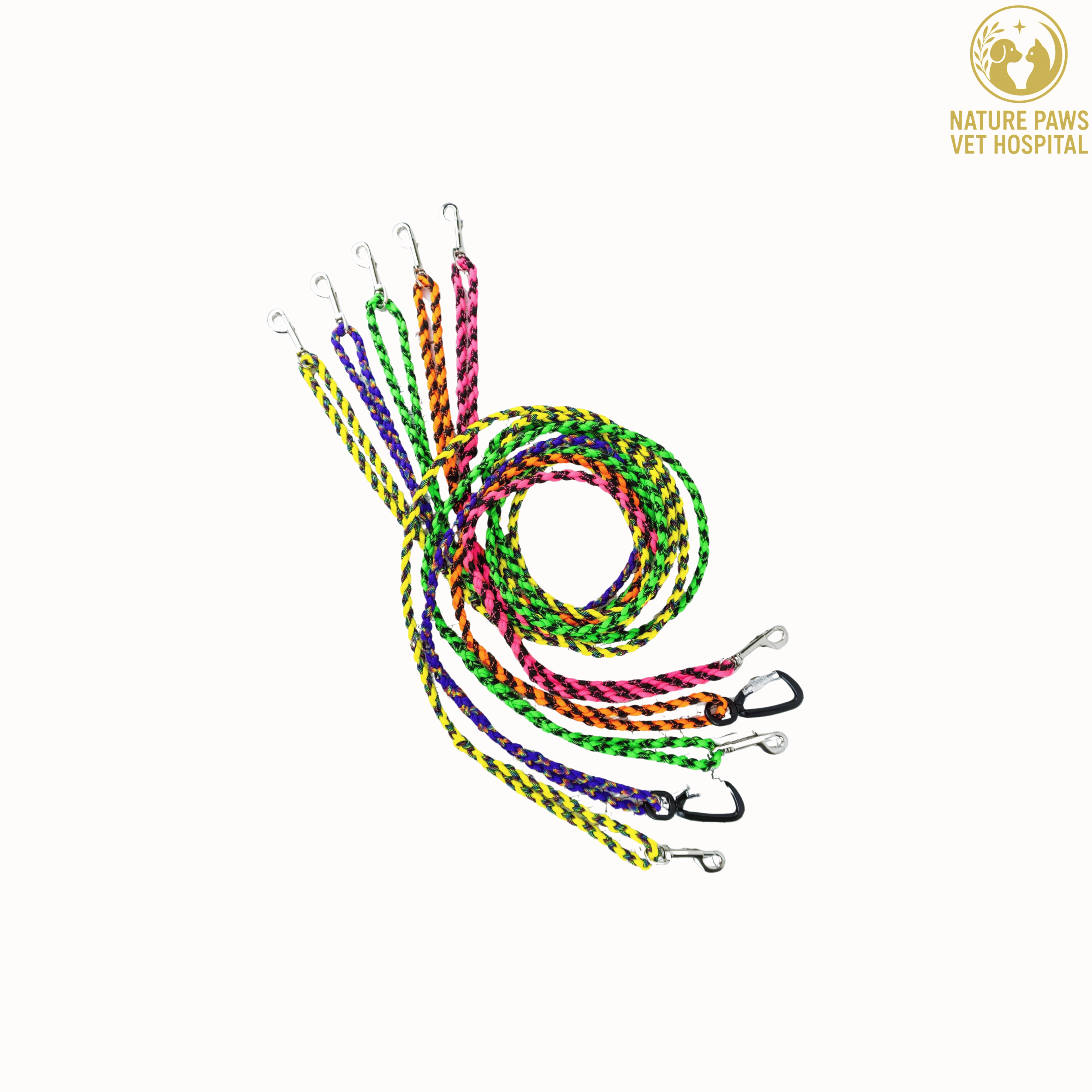 Dog Colourful Weave Leash Rope  - Image 1