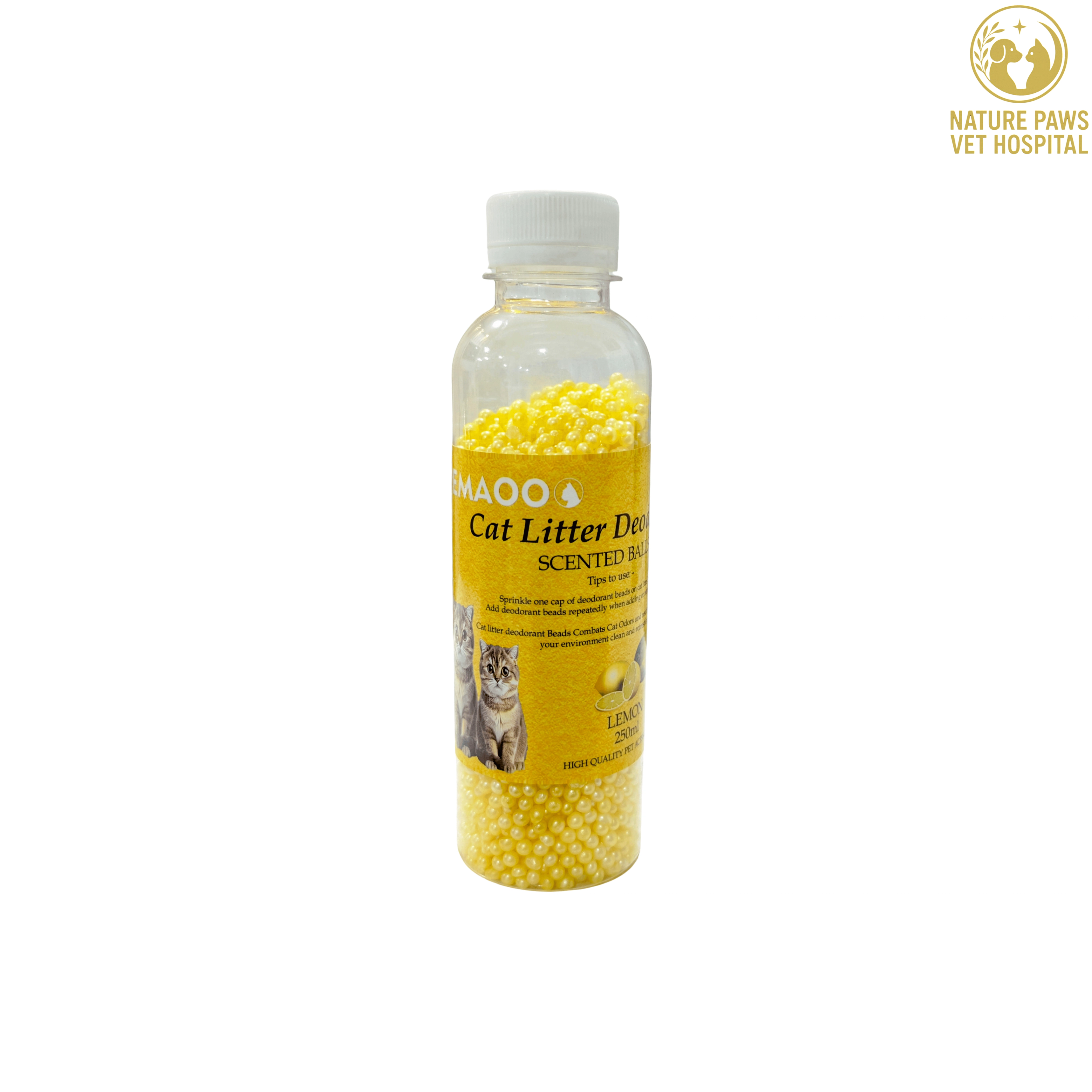 Cat Litter Deodorizer Scented Balls (Lemon) - 250ml - Image 1