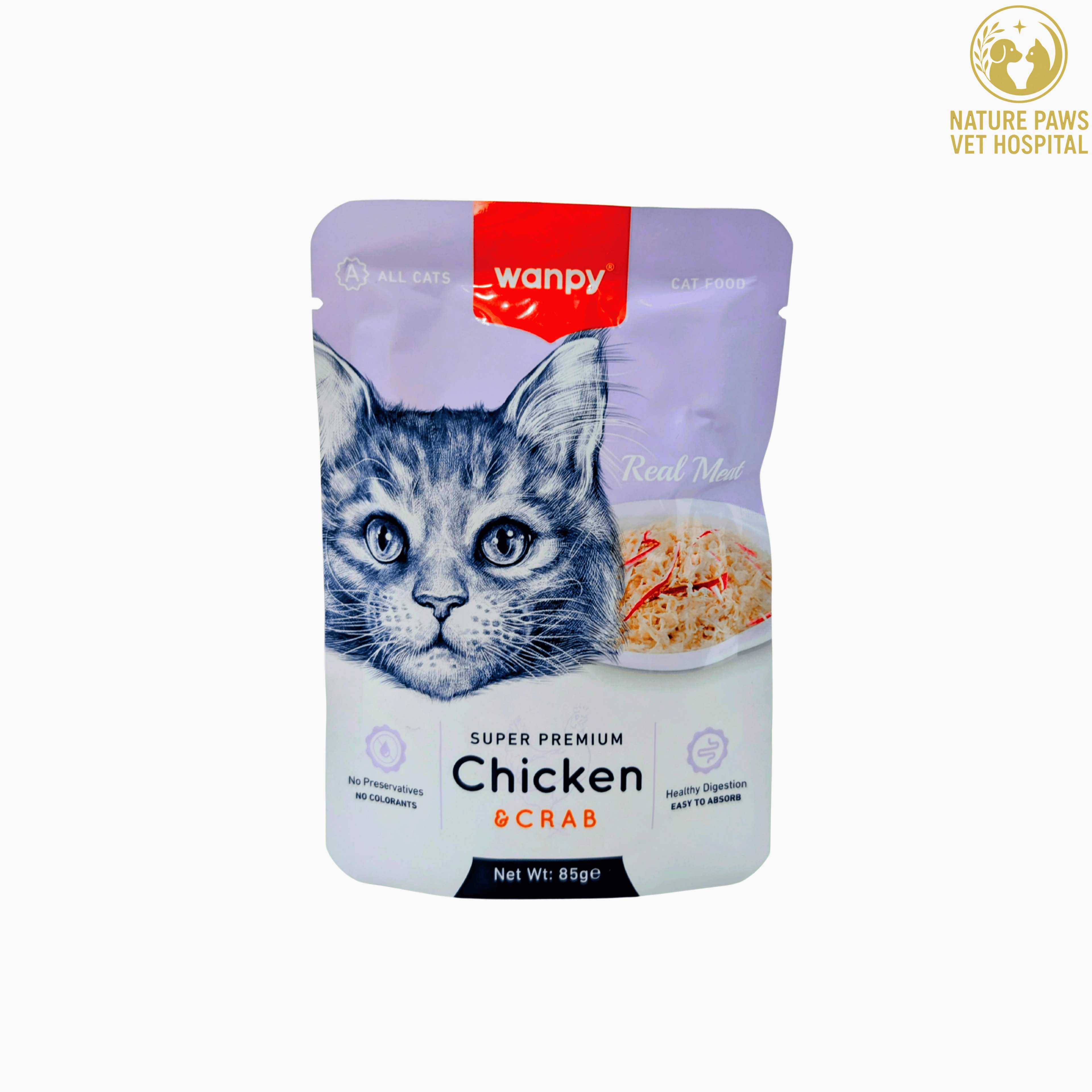 Wanpy Real Meat Chicken & Crab - 85g Pouch - Image 1