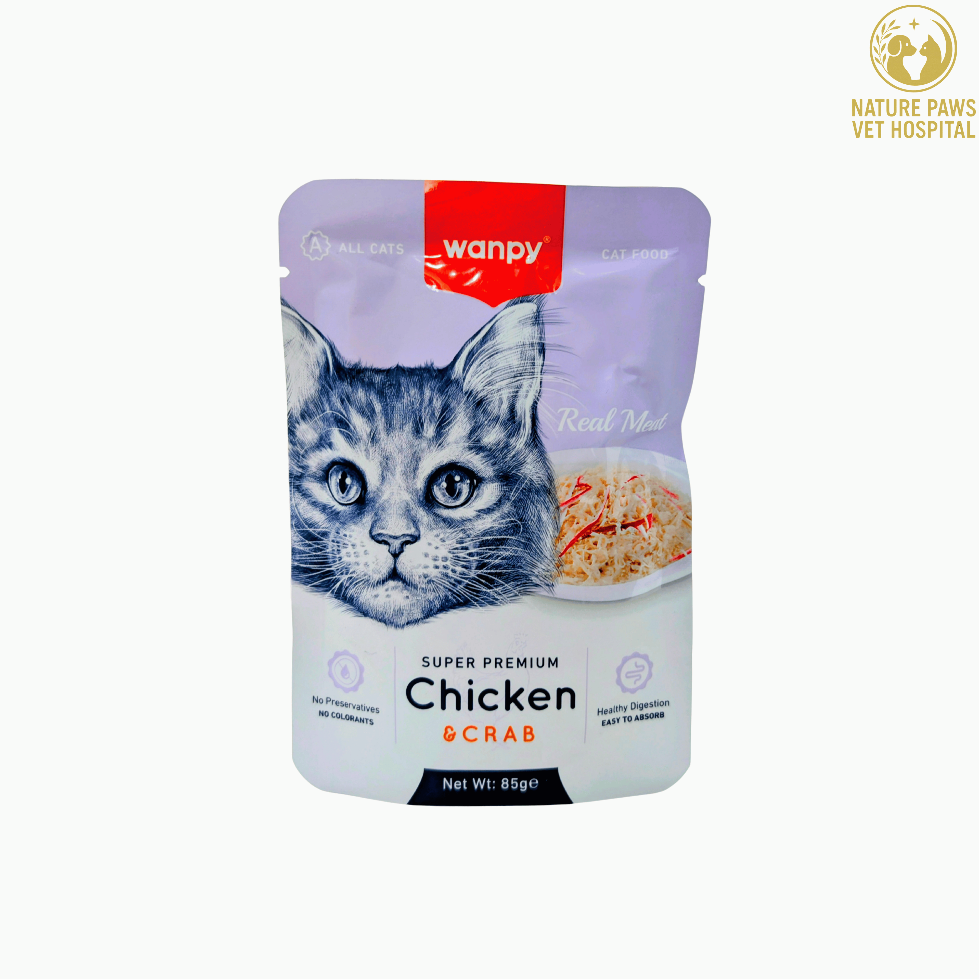 Wanpy Real Meat Chicken & Crab - 85g Pouch - Image 1