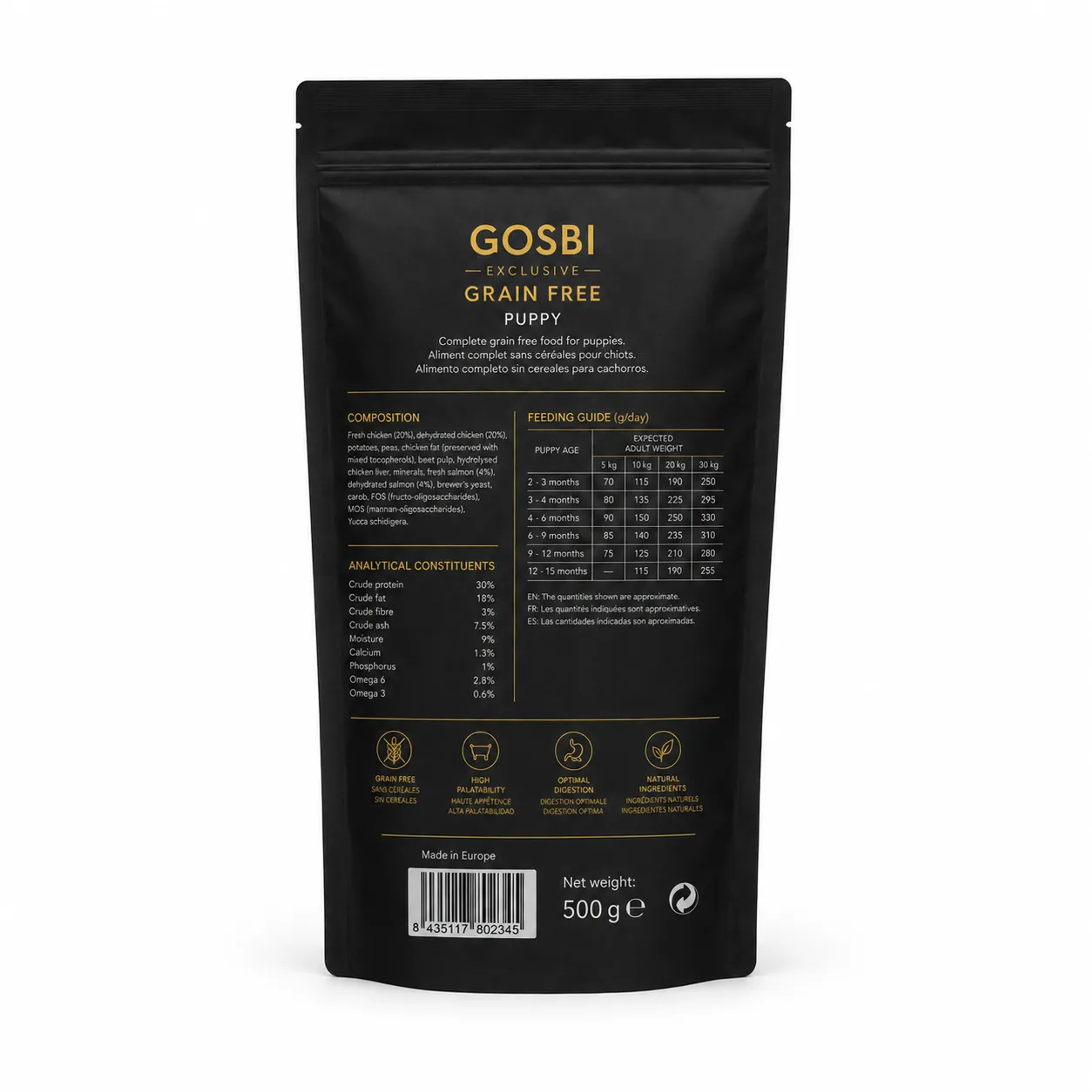 GOSBI EXCLUSIVE GRAIN FREE PUPPY 500g  thumbnail 2