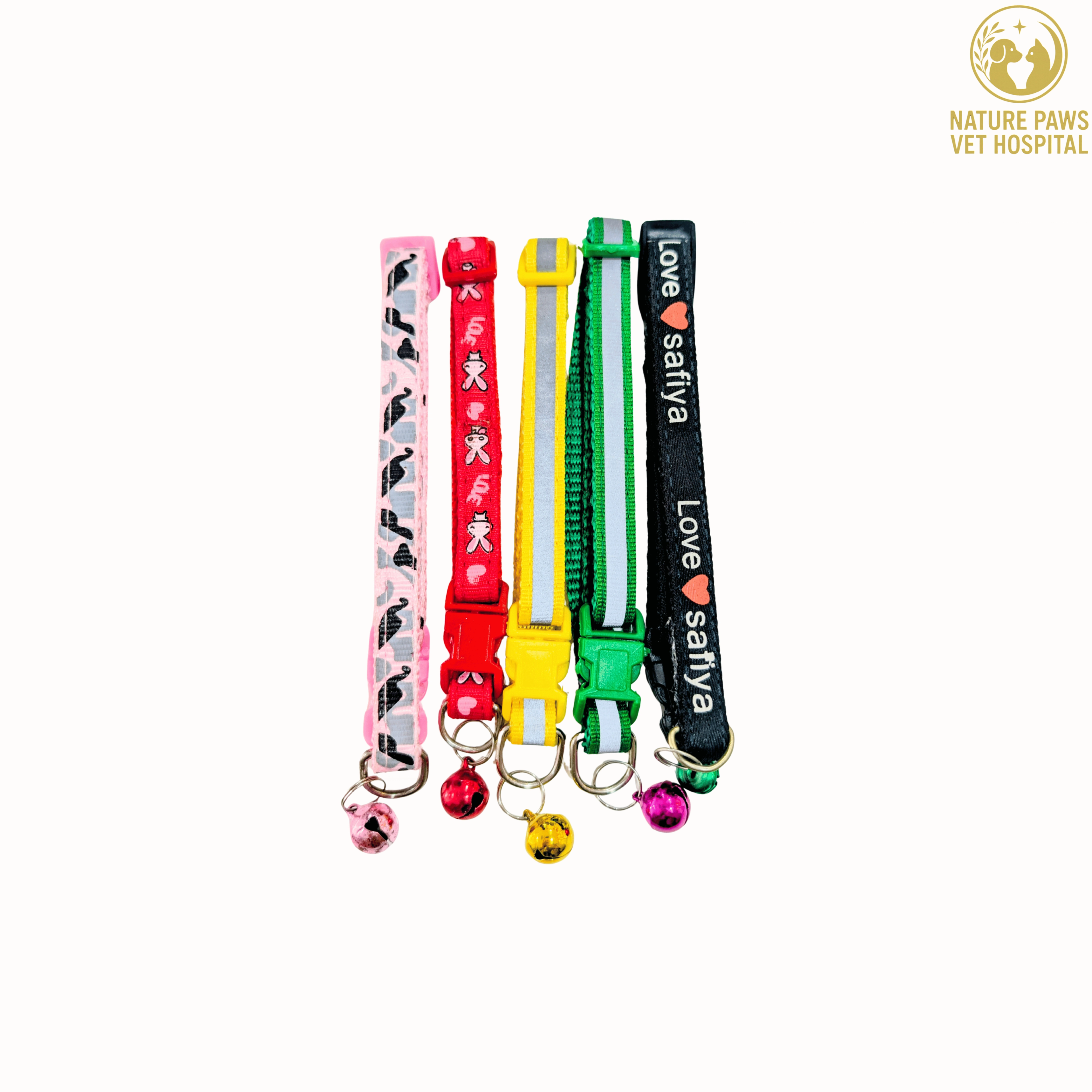 Cat Collar With Bell (Assorted Colours & Designs) - Image 1
