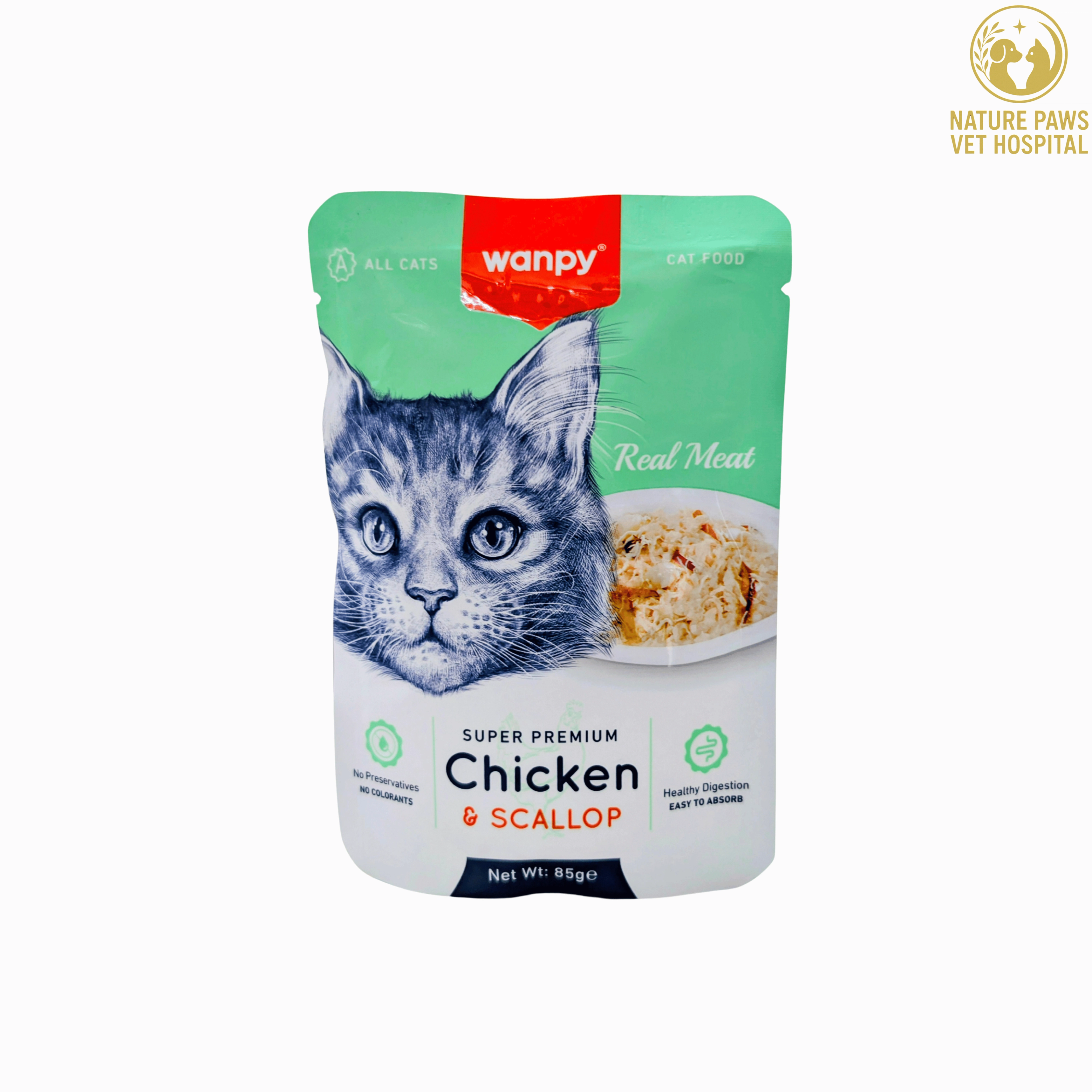 Wanpy Real Meat Chicken & Scallop - 85g Pouch - Image 1