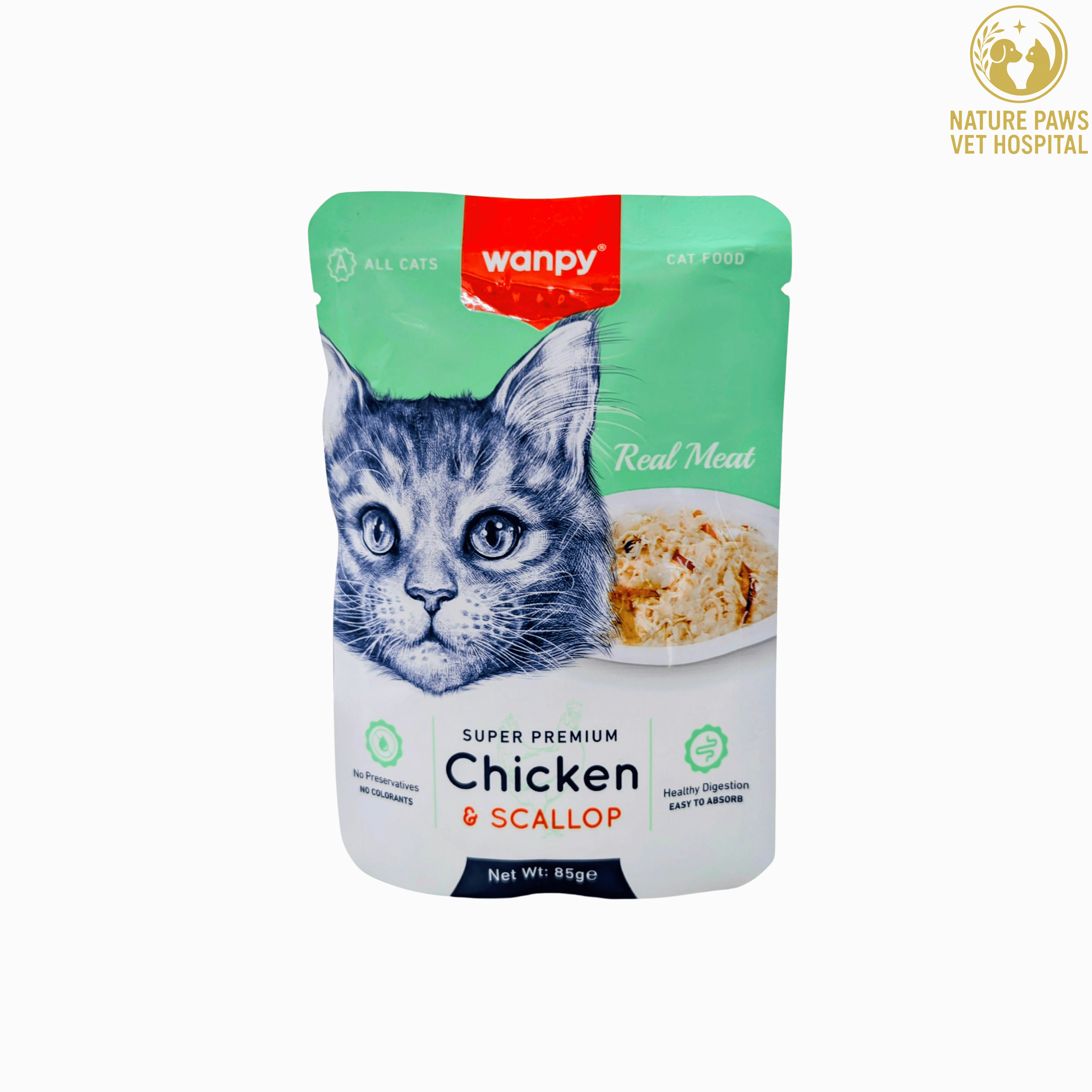 Wanpy Real Meat Chicken & Scallop - 85g Pouch - Image 1