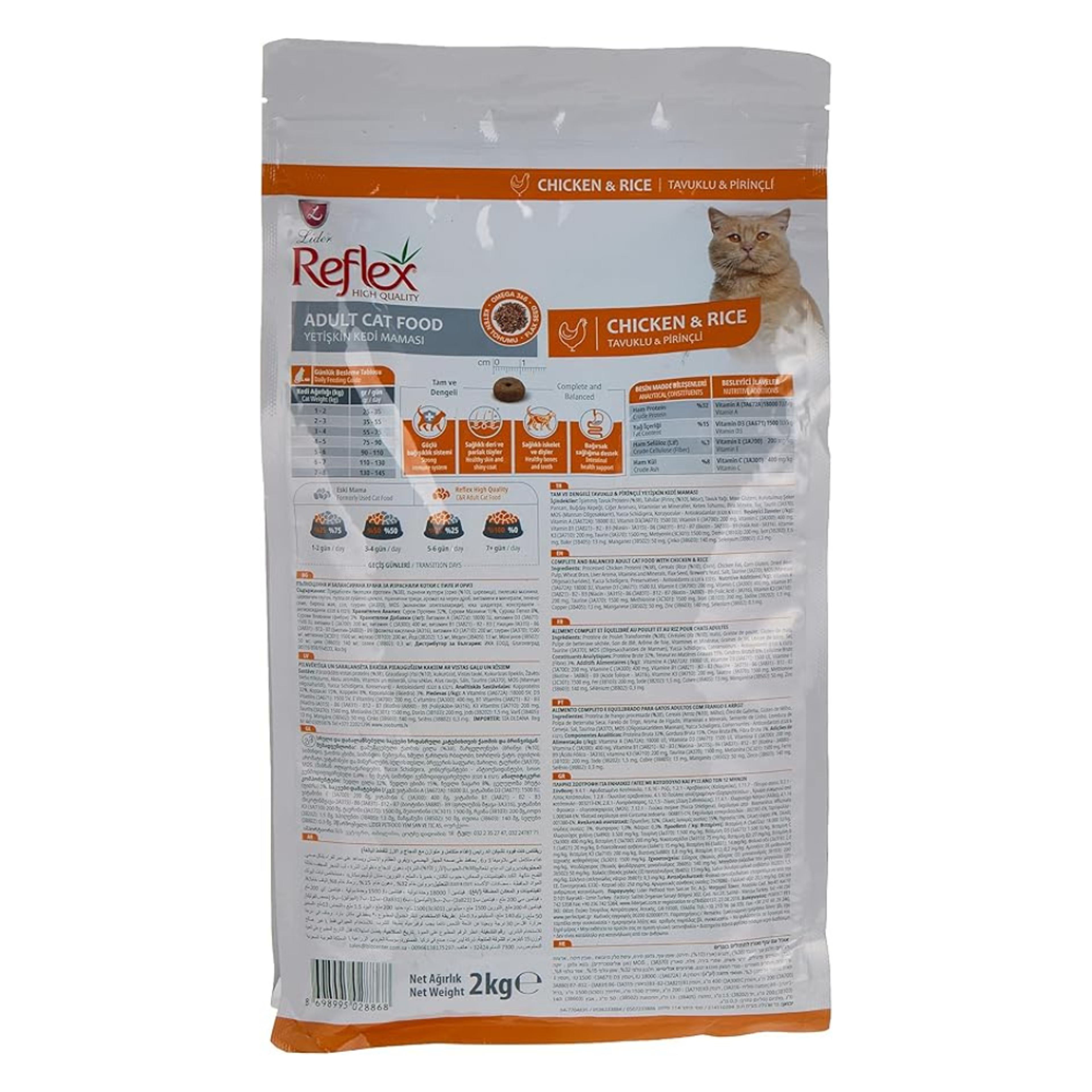 Reflex Adult Cat Food 2kg Pack - Chicken and Rice thumbnail 2