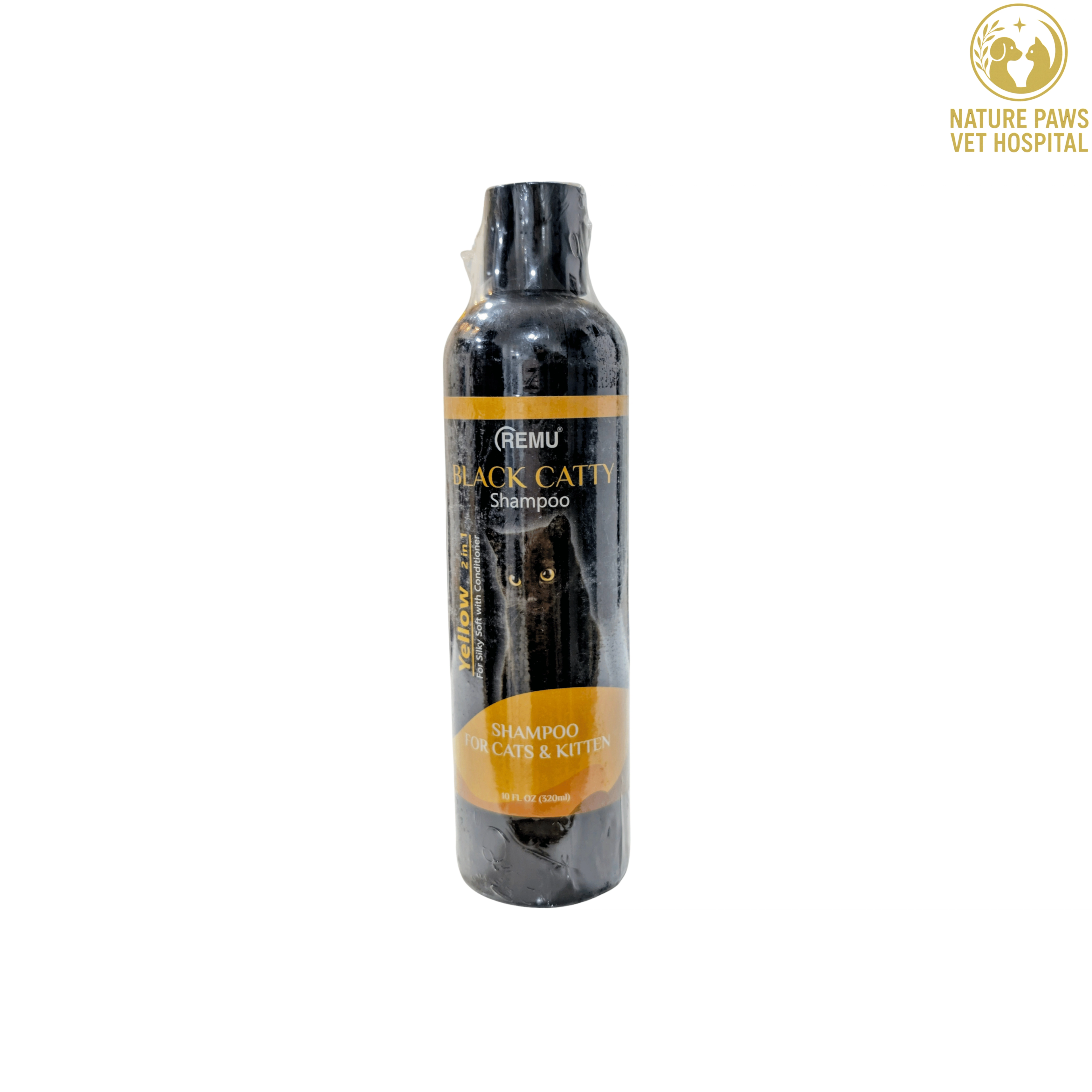 Black Catty 2 in 1 Shampoo For Cats & Kittens (For Silky Soft With Conditioner) - 320ml - Image 1