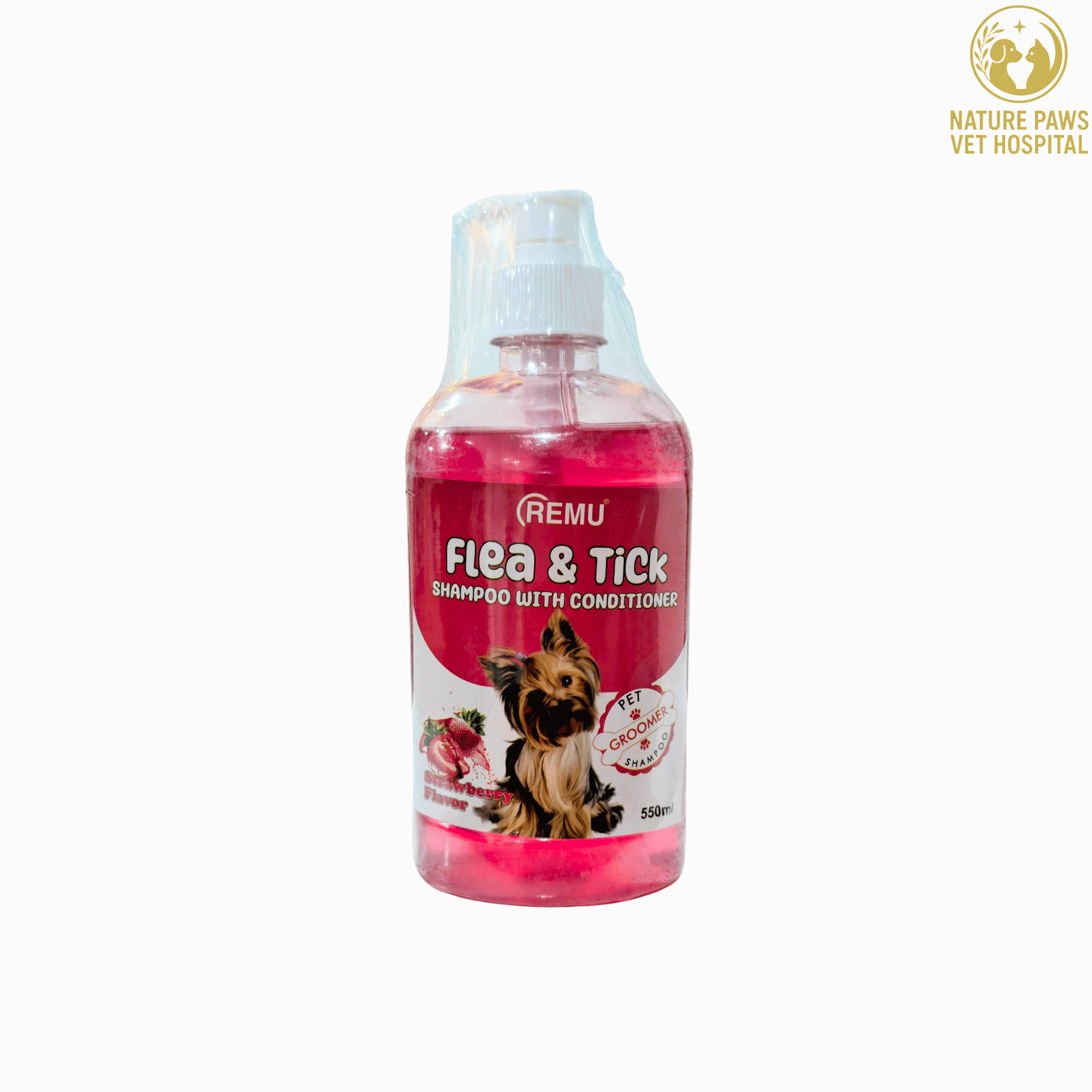 Flea & Tick Shampoo With Conditioner (Strawberry) - 550ml - Image 1