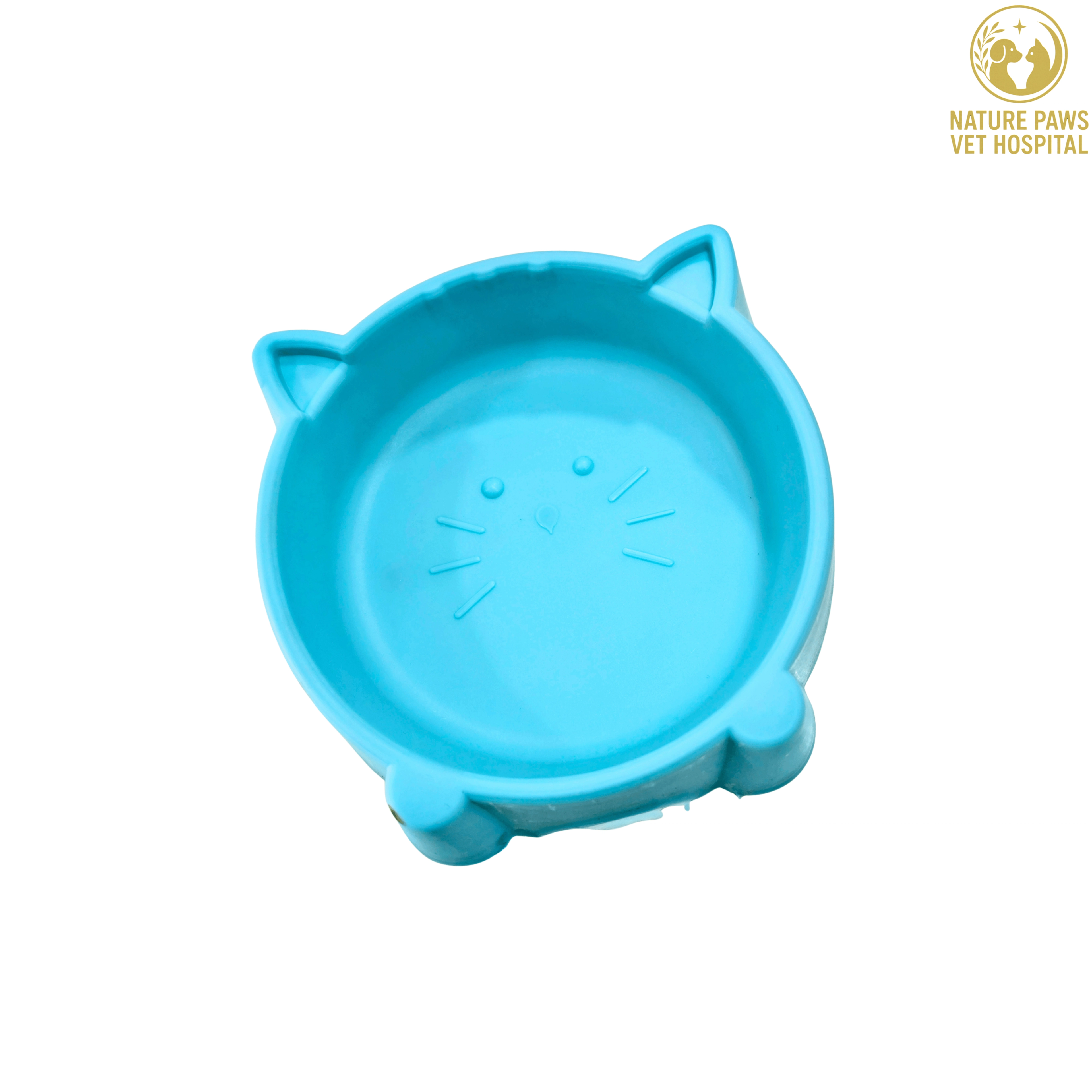 Cat Face Pet Food Bowl (Assorted Colours) - Image 1