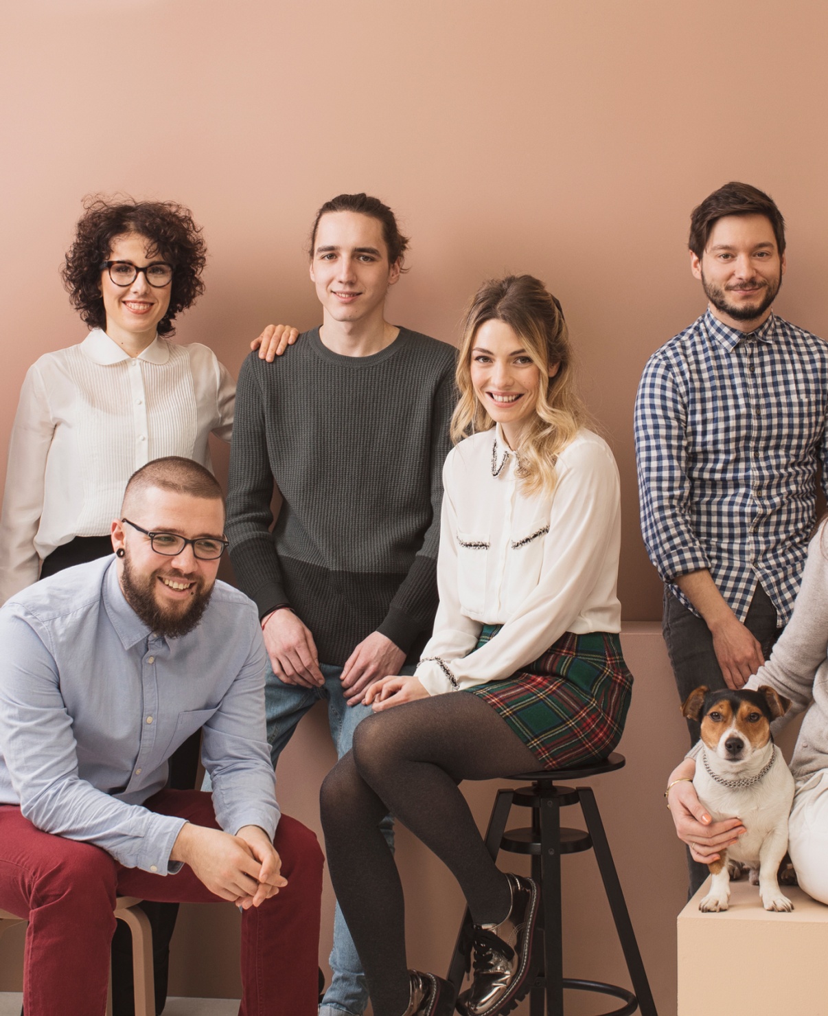 Founding team at startup looking excited.