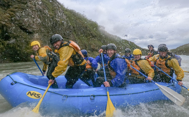 Team white water rafting