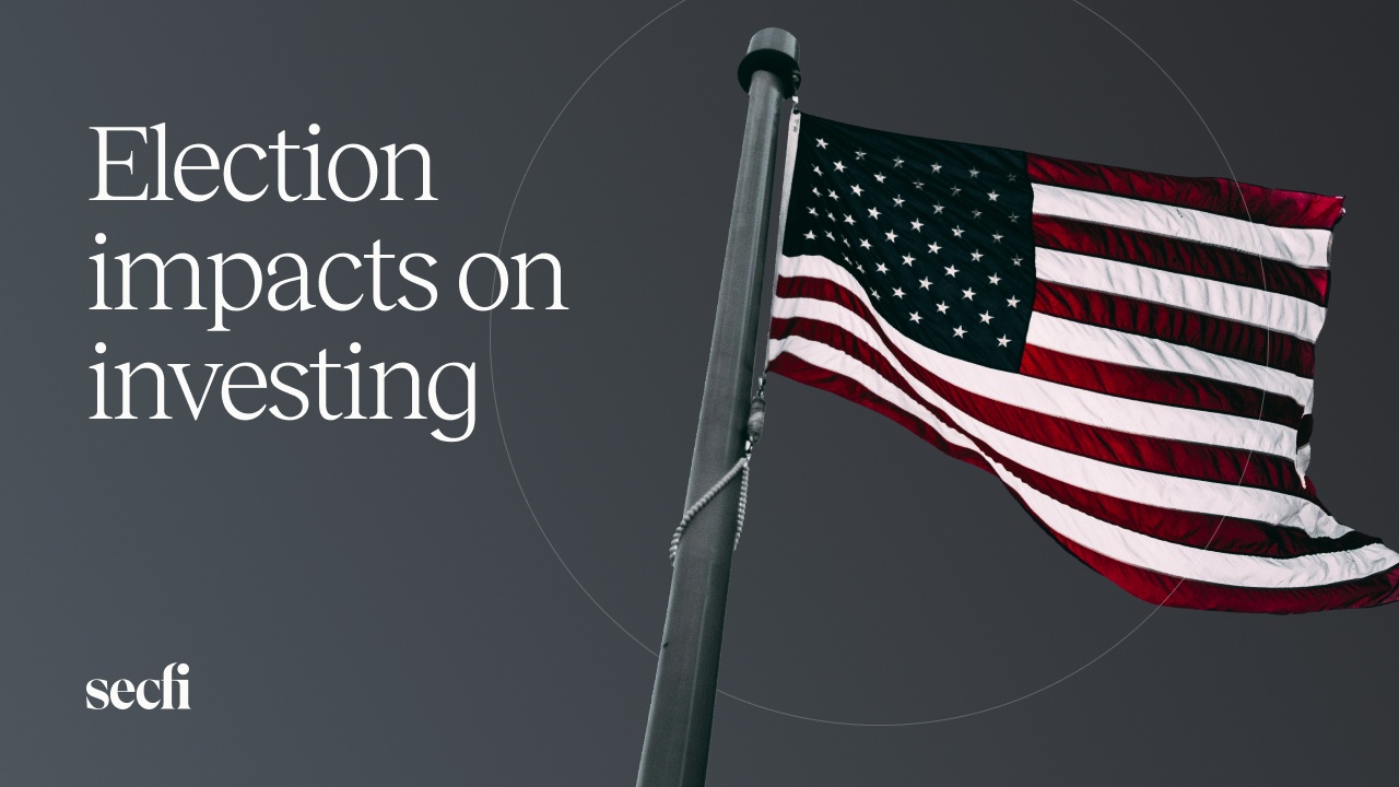 Election impacts on investing American flag graphic by Secfi